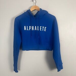 Alphalete cobalt blue cropped hoodie size small